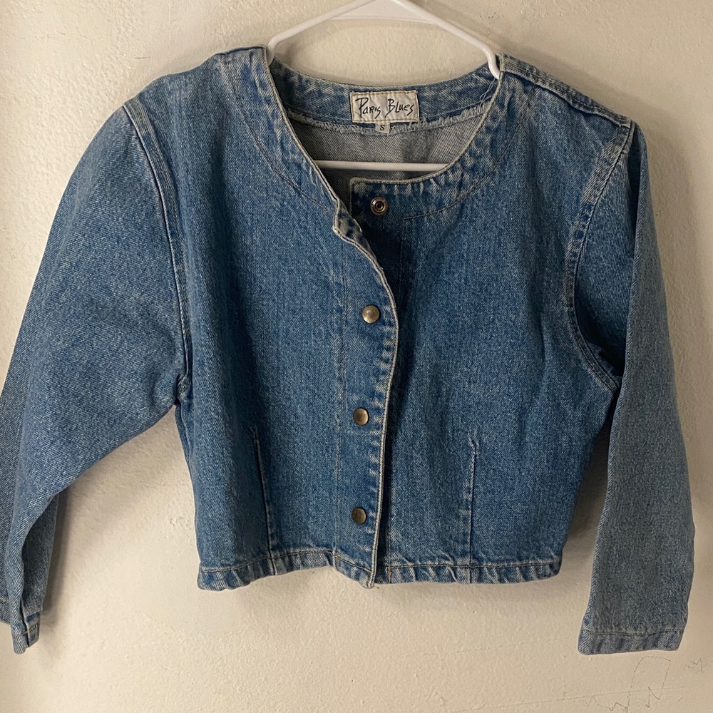Paris Blues Light Blue Cropped Denim Jacket